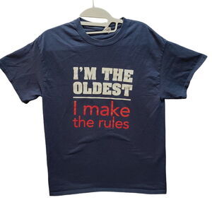 Gildan Ultra Cotton Womens T-Shirt Blue Size Medium 100% Cotton Graphic Pullover